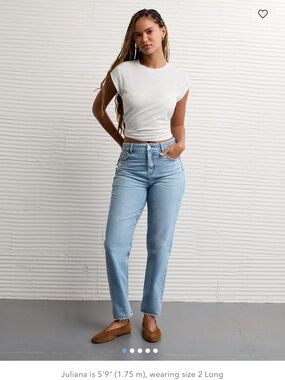 American Eagle Outfitters Straight Leg Jeans - Light Blue
